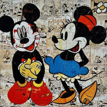 Giuliano Grittini (1951) - Mickey & Minnie, Antiek en Kunst, Kunst | Schilderijen | Modern