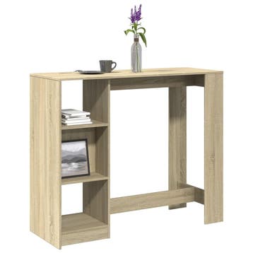 vidaXL Bartafel met schap 124x46x103,5 cm hout sonoma, Verzenden