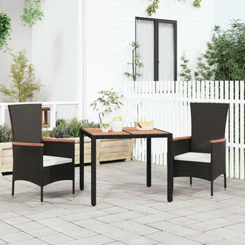 vidaXL Tuintafel met houten blad poly ratten en acaciahout, Verzenden