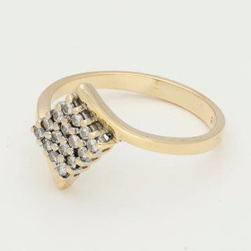 Bague - 14 carats Or jaune Diamant (Naturelle), Nieuw