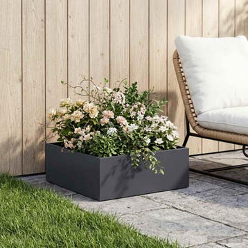 vidaXL Plantenbak Antraciet 60 x 60 x 20 cm Koudgewalst, Tuin en Terras, Bloempotten, Verzenden, Nieuw