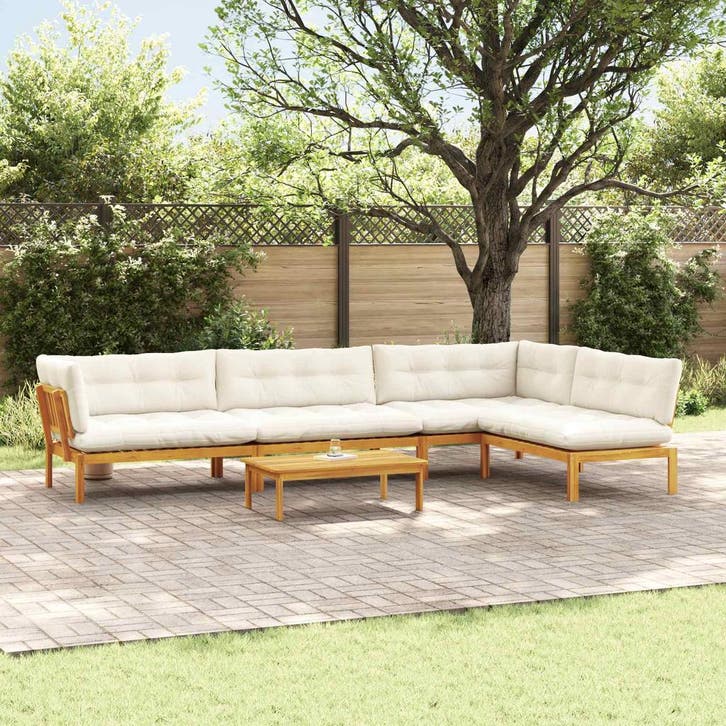 vidaXL 5 Stuk Tuinpallet Sofa Eenheden Massief Acacia Hout, Tuin en Terras, Tuinsets en Loungesets, Nieuw, Verzenden