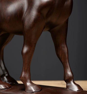 Beeld, Wooden carved steed - 28 cm - Hout