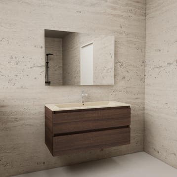 ACTIE BWS Badmeubel | Paris | Sonoma Choco 100 cm | Beige, Doe-het-zelf en Bouw, Ophalen of Verzenden, Nieuw, Bad
