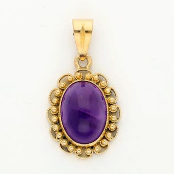 Pendentif Or jaune - 20 carats Améthyste