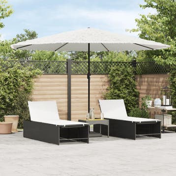 vidaXL Parasol met stalen paal 388x388x248 cm wit, Verzenden, Nieuw