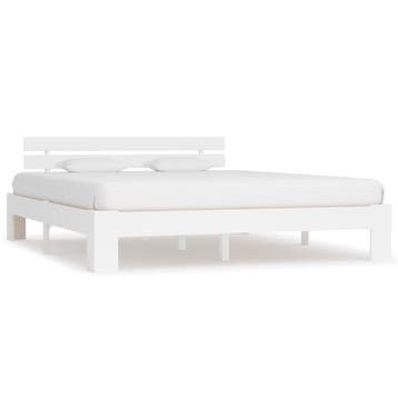 vidaXL Bedframe met hoofdbord massief grenenhout wit 160x200, Verzenden, Nieuw