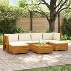 vidaXL Buiten bank set met kussen 7 Stuk Bruin Massief, Tuin en Terras, Verzenden, Nieuw