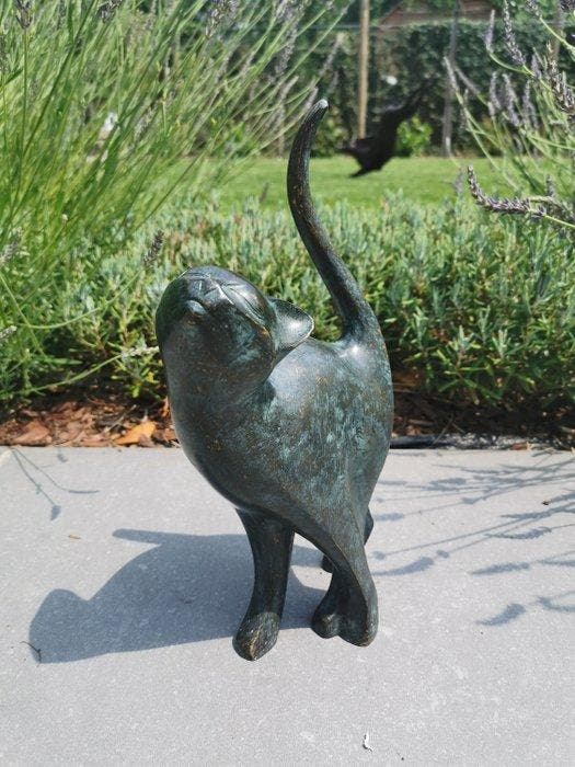 Sculpture, Kat - 31 cm - Bronze, Antiquités & Art, Art | Objets design
