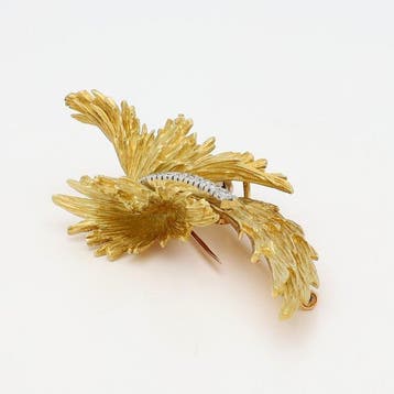 Broche - 18 carats Or jaune - Diamant