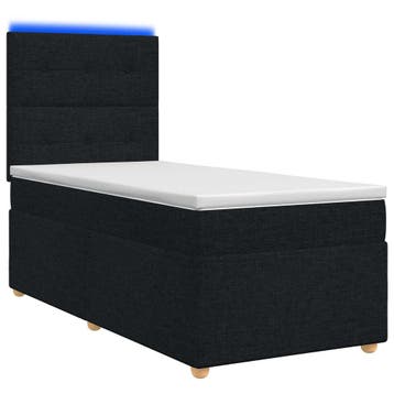 vidaXL Boxspringbed met matras met hoofdeinde Zwart 90 x 200, Verzenden, Nieuw