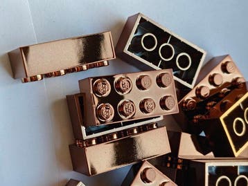 Lego Stenen - Classic - 100x Lego bricks 2x4 in Chrome Brown, Nieuw