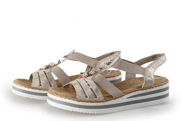 Rieker Sandalen in maat 38 Beige, Verzenden, Beige, Sandalen of Muiltjes, Zo goed als nieuw