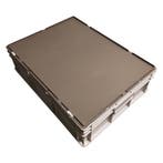 Stapelbak met deksel 800x600x220 mm euronorm grijs pp, Ophalen of Verzenden