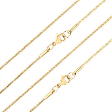 Fako Bijoux - Ketting - Slang Schakel - Snake Chain - RVS -, Bijoux, Sacs & Beauté, Verzenden
