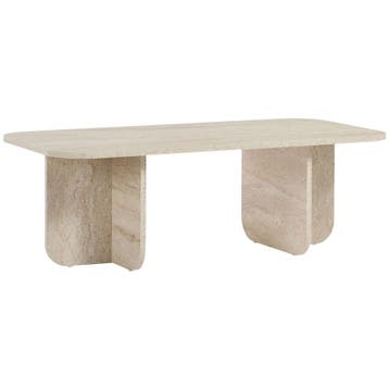 Evila Modern Coffee Table, Travertine Color, 120 X 60 X 41, Huis en Inrichting, Verzenden, Nieuw, 100 tot 150 cm, Scandinavisch