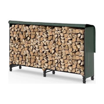 VOUNOT haardhoutrek buiten metaal 200x116x36 cm met hoes, Ophalen of Verzenden, Nieuw