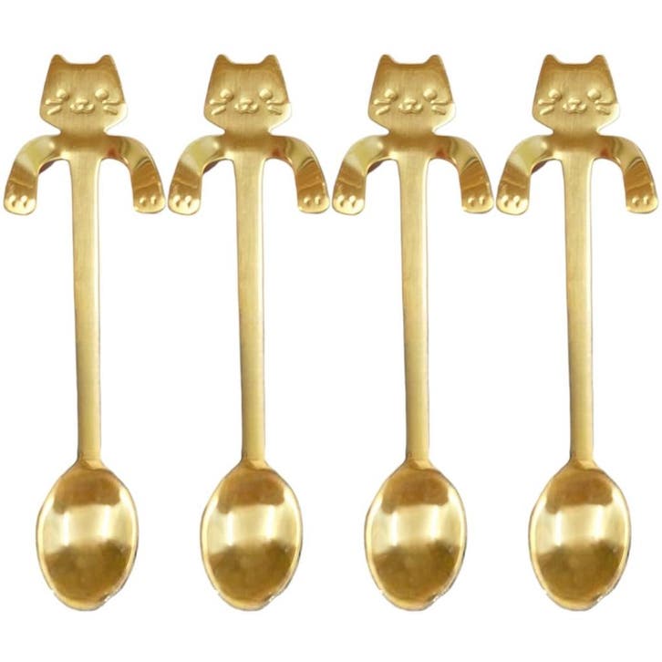 Fako Bijoux - Theelepel / Koffielepel Hangende Kat -, Huis en Inrichting, Keuken | Bestek, Verzenden