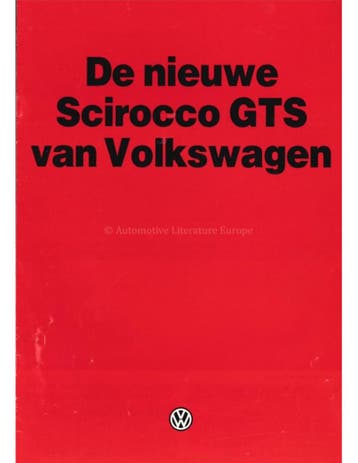 1983 VOLKSWAGEN SCIROCCO GTS BROCHURE NEDERLANDS