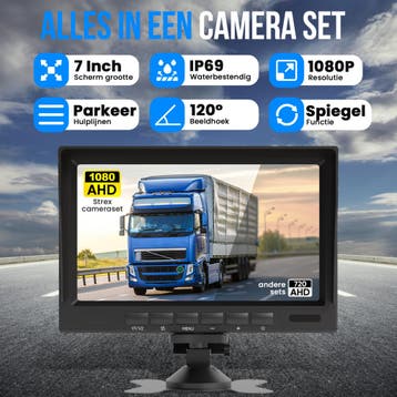 Strex Achteruitrijcamera Set Bedraad HD 1080P - 7, Auto diversen, Verzenden, Nieuw