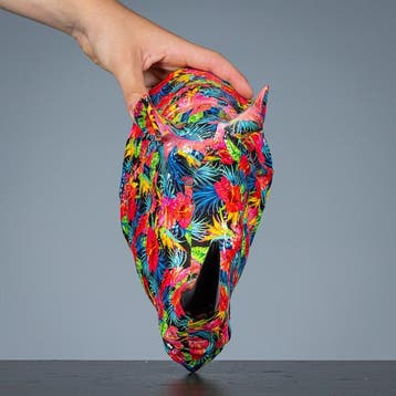 Figuur - Decoratieve Flower Power neushoorn als muurhanger -