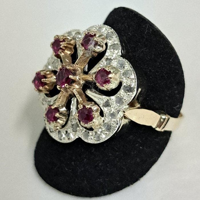Sans prix de réserve - Bague - 9 carats Or rose, Argent -, Bijoux, Sacs & Beauté, Bagues