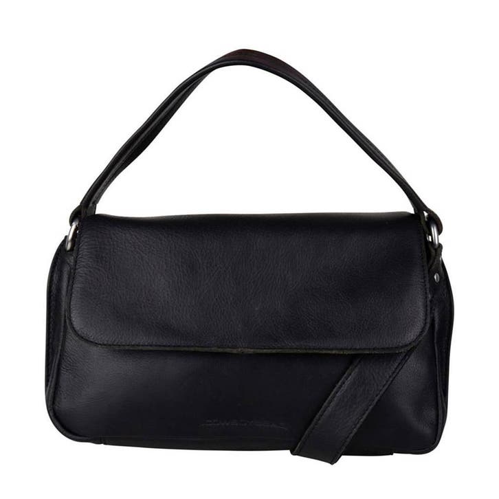 Cowboysbag leren schoudetas Handa zwart, Handtassen en Accessoires, Tassen | Schoudertassen, Nieuw, Verzenden