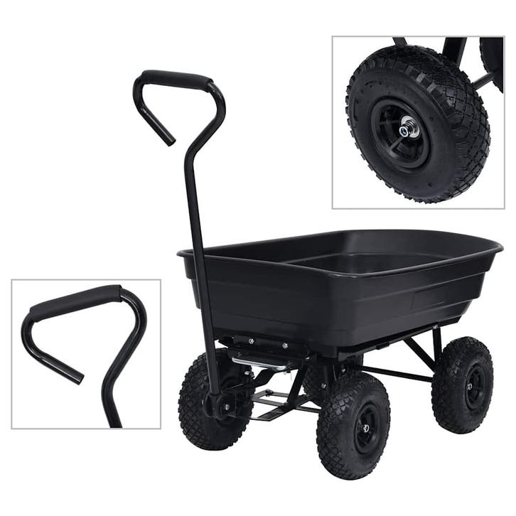 vidaXL Tuinkiepwagen 300 kg 75 L zwart, Bricolage & Construction, Outillage | Outillage à main, Envoi