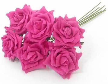 Foamroos Cerise 6 cm bundel 6 stuks, Nieuw