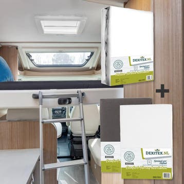 Textielpakket Hefbed 1 Molton + 2 Jersey hoeslakens - 1, Nieuw, Eenpersoons, Wit