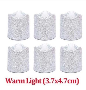 LED Minikaarsje Glitter Zilver per stuk, Nieuw