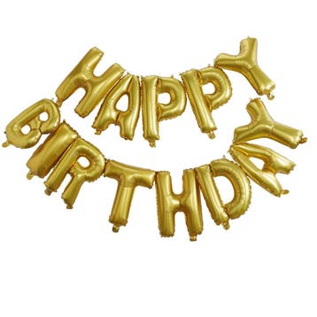 Gouden Happy Birthday Ballonnen Set 35cm, Verzenden, Nieuw
