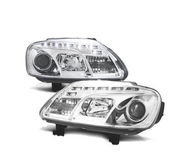 Phares Pour Volkswagen Vw Caddy 04-10 Diurnes Fond Chromé, Verzenden
