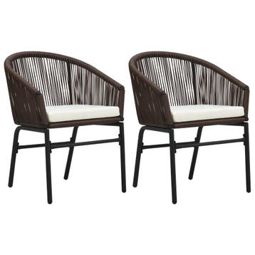vidaXL Tuinstoelen 2 st PE-rattan bruin, Verzenden