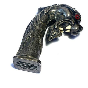 Antique Silver Victorian/Art Nouveau Figural Desk Seal with