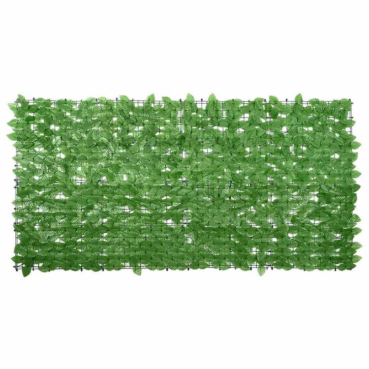 vidaXL Balkonscherm met groene bladeren 200x100 cm, Tuin en Terras, Parasols, Nieuw, Verzenden
