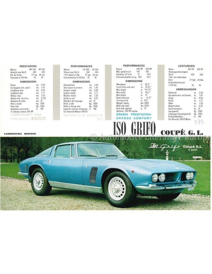 1963 ISO RIVOLTA PROGRAMMA LEAFLET, Livres, Autos | Brochures & Magazines
