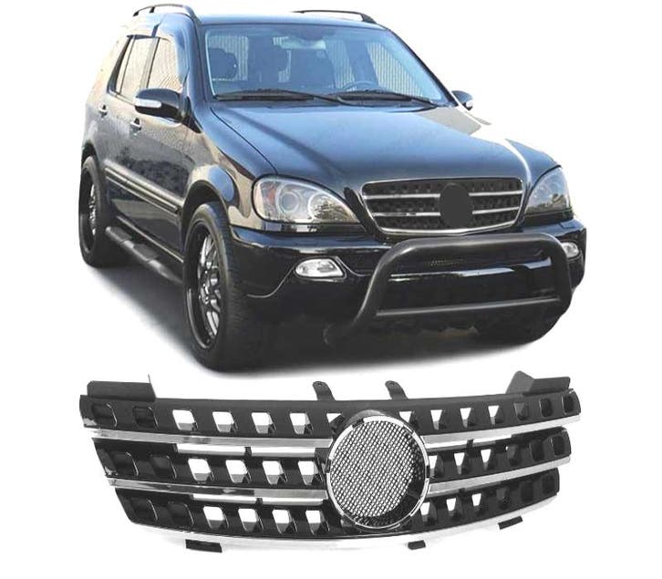 Calandre Pour Mercedes Ml W164 05-08 Noir Chromé, Autos : Pièces & Accessoires, Carrosserie & Tôlerie, Envoi