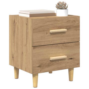 vidaXL Bedkast Artisan Eiken 40 x 35 x 47.5cm Bewerkt hout, Verzenden, Nieuw