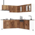 vidaXL 11-delige Keukenkastenset Porto bewerkt hout oud, Verzenden, Nieuw
