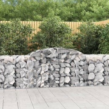 vidaXL Schanskorven 30 st gewelfd 300x50x80/100 cm ijzer, Verzenden