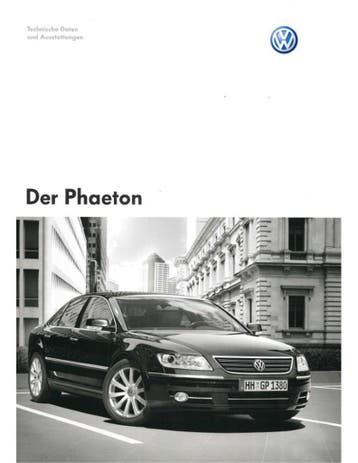 2009 VOLKSWAGEN PHAETON BROCHURE DUITS