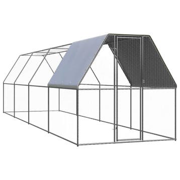 vidaXL Kippenhok 2x8x2 m gegalvaniseerd staal, Verzenden, Nieuw