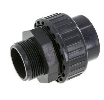 Raccord union PVC femelle femelle 50mm x mâle R 1-1/2 EPDM, Verzenden