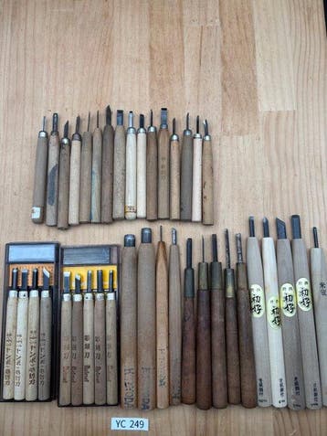 Snijwerk, Japanese Wood Carving knives YC249  wood, Antiek en Kunst