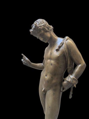 sculptuur, Il Narciso - 65 cm - Brons, Antiek en Kunst, Antiek | Keramiek en Aardewerk