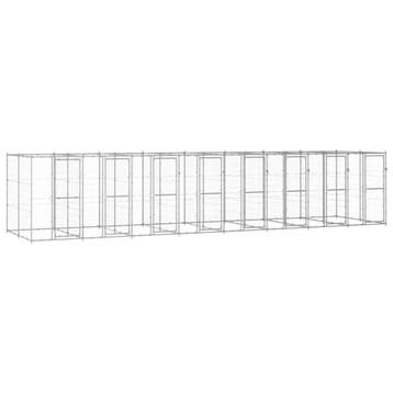 vidaXL Hondenkennel 19,36 m² gegalvaniseerd staal, Verzenden