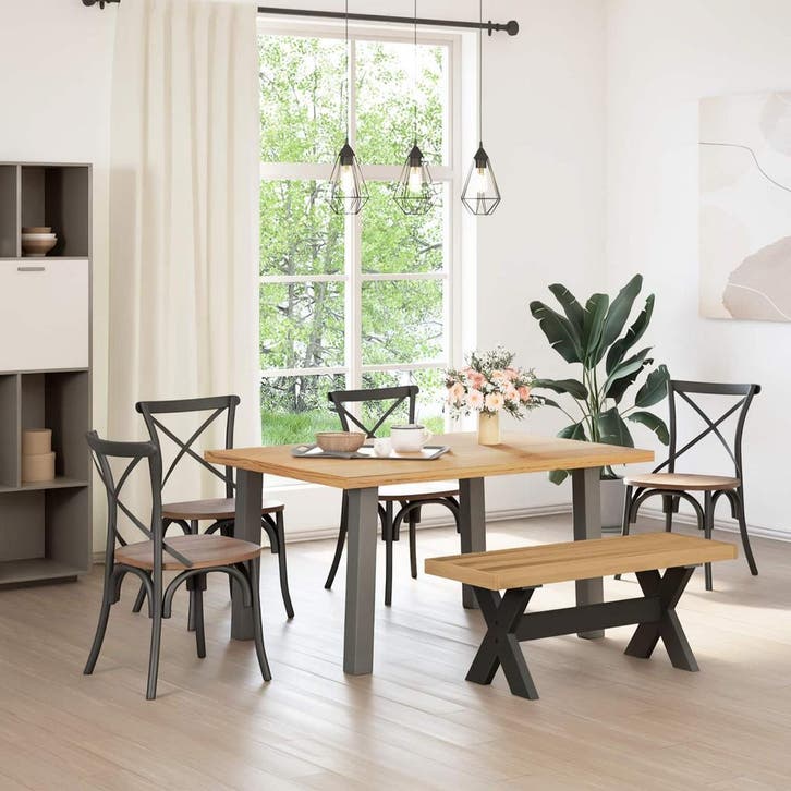 vidaXL Eetbank NOAIN 120 x 41 x 45 cm Massief grenenhout, Huis en Inrichting, Stoelen, Nieuw, Verzenden