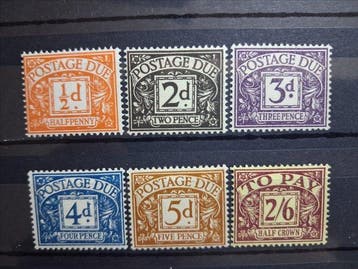 Groot-Brittannië 1951/1955 - Postage Due stamps, Sg D35/D45.