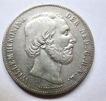 Nederland. Willem III. 2 1/2 Gulden 1862 b - Variant zonder